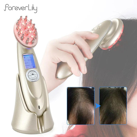 Electric Laser Hair Growth Comb Infrared EMS RF Vibration Massager Microcurrent Hair Care Hair Loss Treatment Hair Regrowth--My Store-My Store