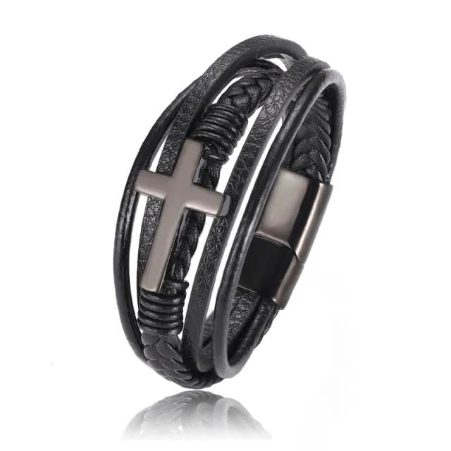 Men Chakra Bracelet--My Store-Color:Black-Size:18.5cm