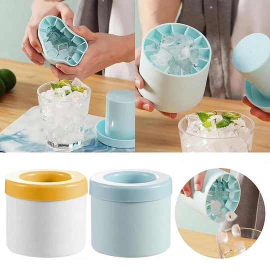 Silicone Cylinder Portable Ice Maker Bucket--My Store-My Store