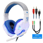Led Light Wired Gamer Headset--My Store-Color:White Blue With Light