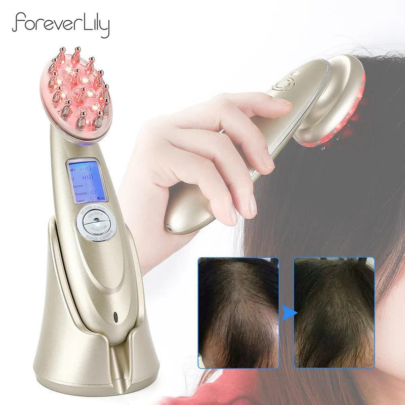 Electric Laser Hair Growth Comb Infrared EMS RF Vibration Massager Microcurrent Hair Care Hair Loss Treatment Hair Regrowth--My Store-My Store
