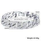 Miami Gold Curb Cuban Bracelet--My Store-Color:Silver-Size:20cm