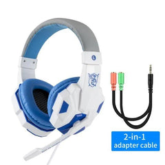 Led Light Wired Gamer Headset--My Store-Color:White Blue No Light