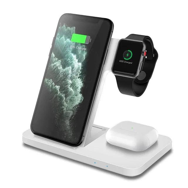 3in1 Wireless Fast Charger Dock Station--My Store-Color:White-Size:3 In 1