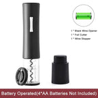 Automatic Wine Bottle Opener--My Store-Color:Black Add a Stopper