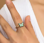 Fidget Spinner Rotatable Ring For Women--My Store-Color:Butterfly 2-Size:Resizable