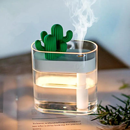 160ML Ultrasonic Air Humidifier Clear Cactus Color Light USB Essential Oil Diffuser Car Purifier Aroma Diffusor Anion Mist Maker--My Store-My Store