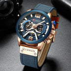 Military Leather Chronograph Wristwatch--My Store-My Store