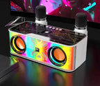Colorful Light Bluetooth Speaker Dual Speaker Outdoor Wireless Charger--My Store-Color:Black-Size:1 Mecca Wireless Charger