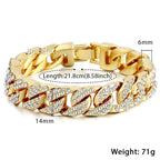 Miami Gold Curb Cuban Bracelet--My Store-Color:Gold-Size:20cm