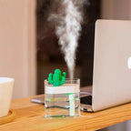 160ML Ultrasonic Air Humidifier Clear Cactus Color Light USB Essential Oil Diffuser Car Purifier Aroma Diffusor Anion Mist Maker--My Store-My Store
