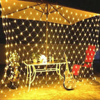 Net Mesh Solar Fairy Lights--My Store-Color:Warm White-Size:EU Plug-1.5x1.5M