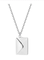Envelope Necklace--My Store-Color:Silver-Size:50 cm