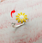 Fidget Spinner Rotatable Ring For Women--My Store-Color:Daisy 6-Size:Resizable